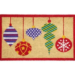 New Kirklands Home Mixed Ornaments Christmas Doormat
