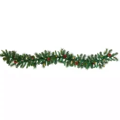 Online Kirklands Home Mixed Pine Clear LED Lighted Garland Green