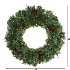 Outlet Kirklands Home Mixed Pine Clear LED Wreath, 20 in. Green