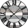 Outlet Kirklands Home Mixed Plank and Black Metal Wall Clock