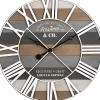 Outlet Kirklands Home Mixed Planks and White Wooden Wall Clock
