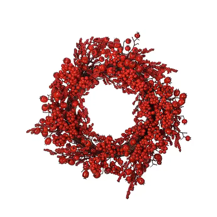 New Kirklands Home Mixed Berry Wreath Red