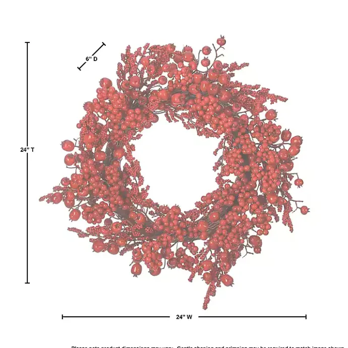 New Kirklands Home Mixed Berry Wreath Red
