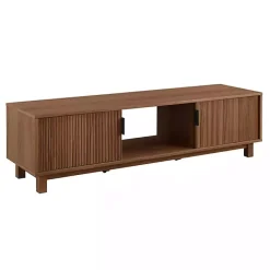 Discount Kirklands Home Mocha Fluted 2-Door Compact TV Stand Brown