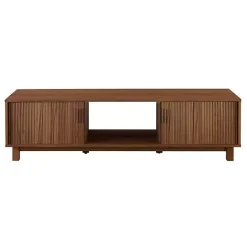 Discount Kirklands Home Mocha Fluted 2-Door Compact TV Stand Brown