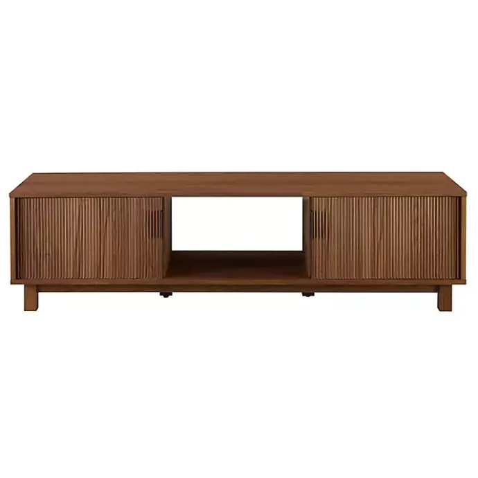 Discount Kirklands Home Mocha Fluted 2-Door Compact TV Stand Brown