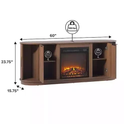 Discount Kirklands Home Mocha Reeded Fireplace Media Cabinet Brown