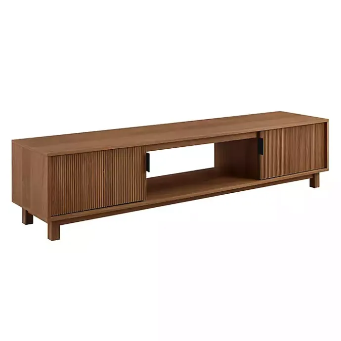 Sale Kirklands Home Mocha Wood Fluted 2-Door TV Stand Brown