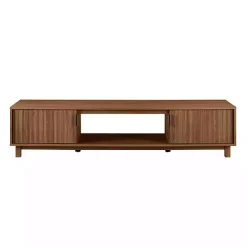 Sale Kirklands Home Mocha Wood Fluted 2-Door TV Stand Brown