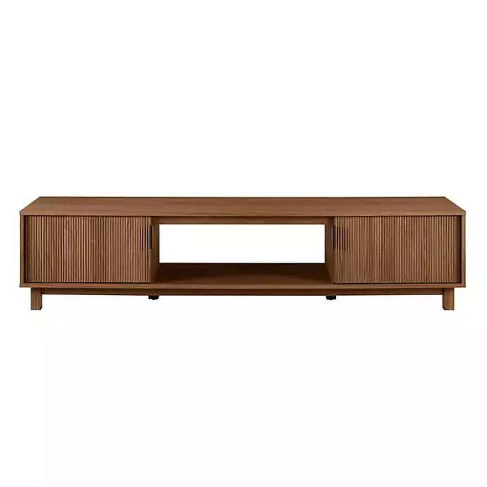 Sale Kirklands Home Mocha Wood Fluted 2-Door TV Stand Brown