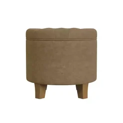 Discount Kirklands Home Mocha Velvet Tufted Storage Ottoman Brown