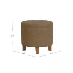 Discount Kirklands Home Mocha Velvet Tufted Storage Ottoman Brown