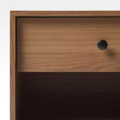 Best Kirklands Home Mocha Wood Mid-century Modern Nightstand Brown