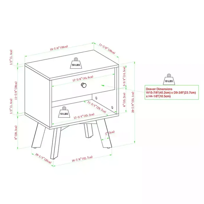 Best Kirklands Home Mocha Wood Mid-century Modern Nightstand Brown