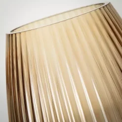 Clearance Kirklands Home Modern Amber Ribbed Glass Vase Brown