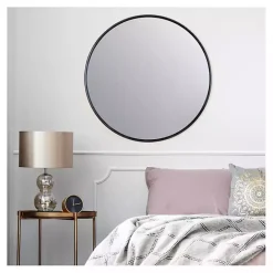 Sale Kirklands Home Modern Metal Round Wall Mirror Black