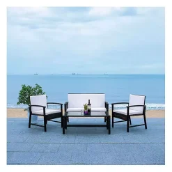 Clearance Kirklands Home Modern Wicker 4-pc. Outdoor Living Set Black