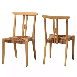 Outlet Kirklands Home Modern Bohemian Wishbone Dining Chairs, Set of 2 Tan