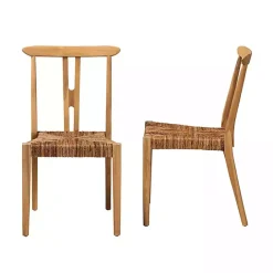 Outlet Kirklands Home Modern Bohemian Wishbone Dining Chairs, Set of 2 Tan