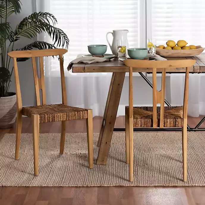 Outlet Kirklands Home Modern Bohemian Wishbone Dining Chairs, Set of 2 Tan