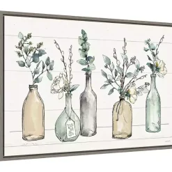 Online Kirklands Home Modern Farmhouse Floral Framed Canvas Art Print