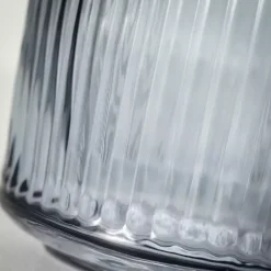 Best Kirklands Home Modern Ribbed Glass Vase Gray