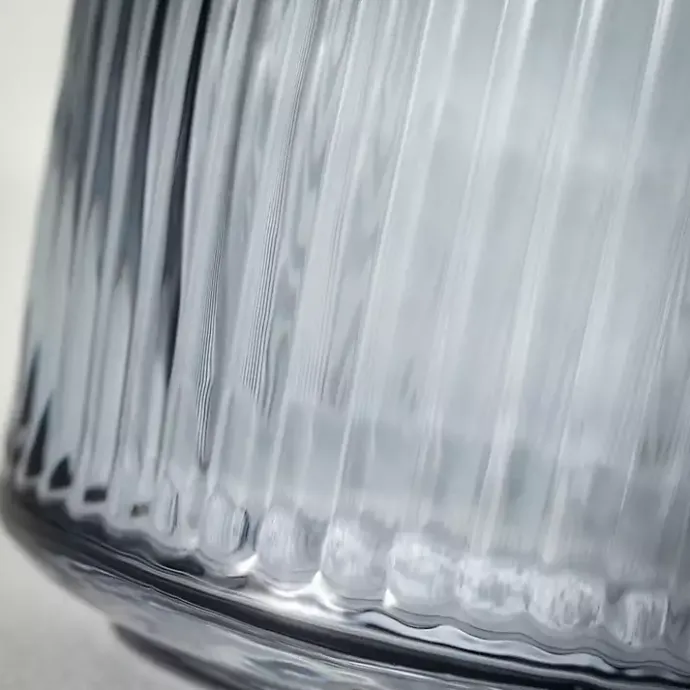 Best Kirklands Home Modern Ribbed Glass Vase Gray