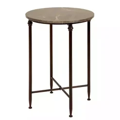 Discount Kirklands Home Modern Metal and Marble Accent Table