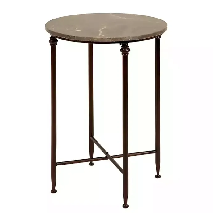 Discount Kirklands Home Modern Metal and Marble Accent Table
