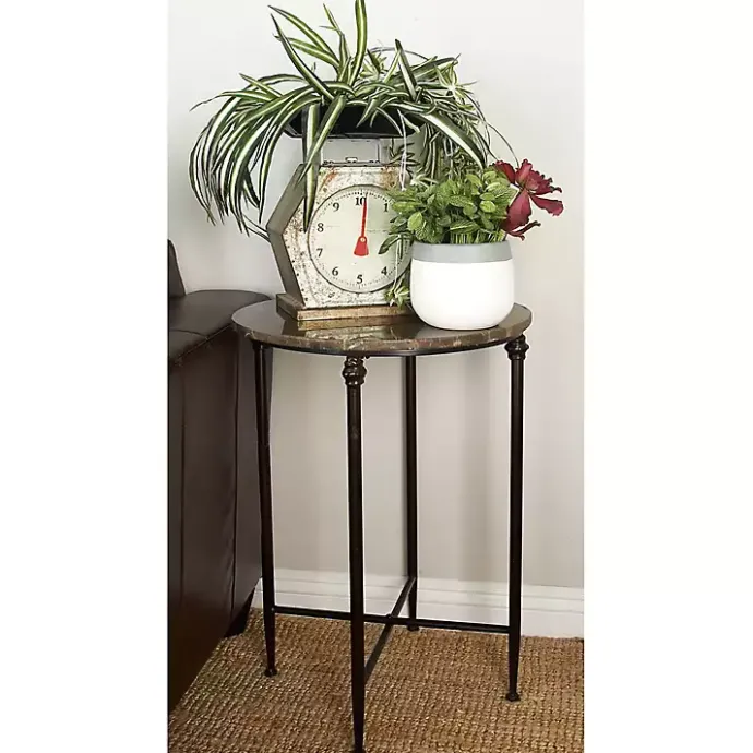 Discount Kirklands Home Modern Metal and Marble Accent Table