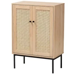 Best Kirklands Home Modern Natural Wood Rat Cabinet Tan