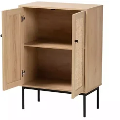 Best Kirklands Home Modern Natural Wood Rat Cabinet Tan