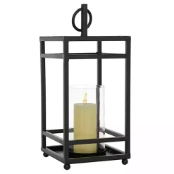 Clearance Kirklands Home Modern Vintage Iron Framed Lantern, 18 in. Black