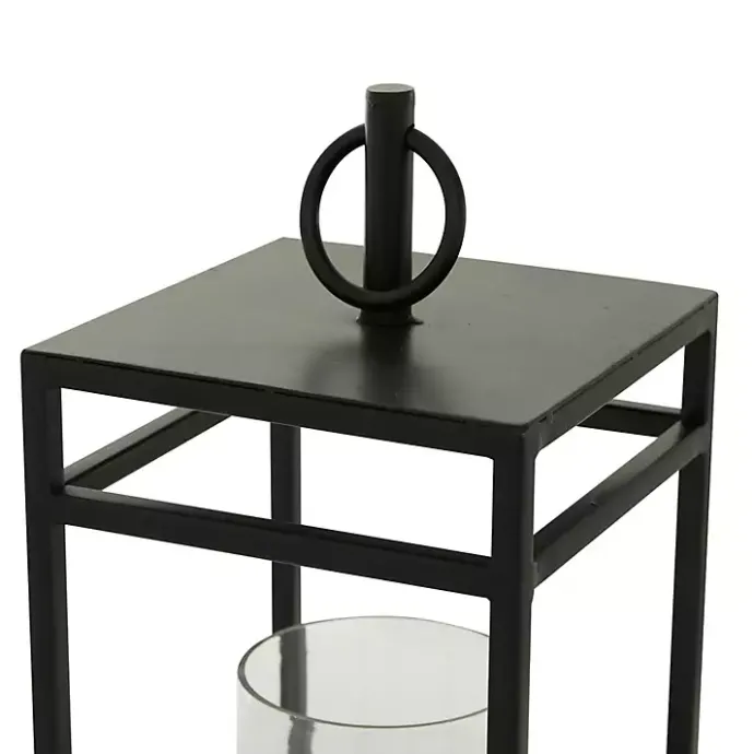 Clearance Kirklands Home Modern Vintage Iron Framed Lantern, 18 in. Black
