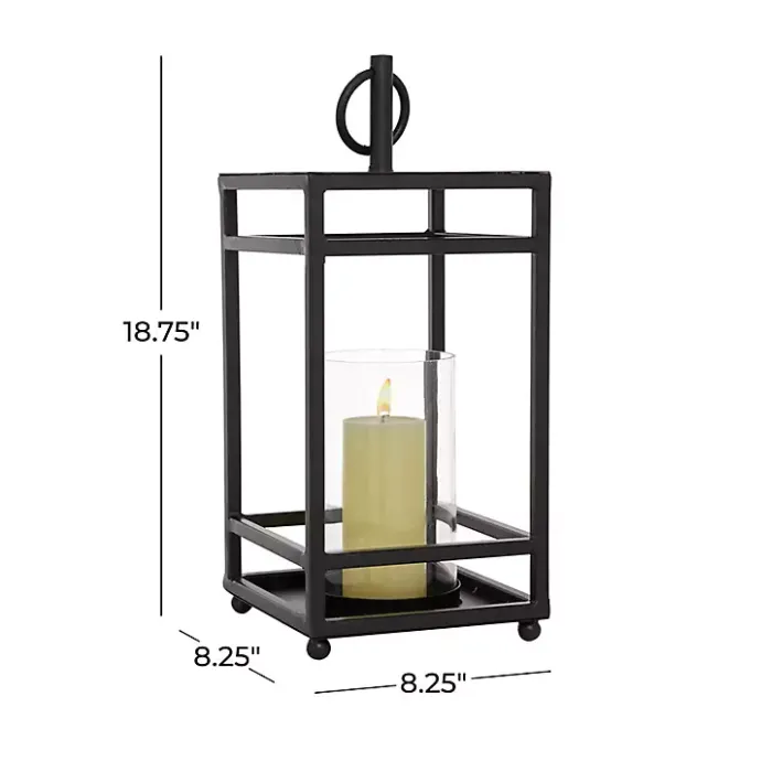 Clearance Kirklands Home Modern Vintage Iron Framed Lantern, 18 in. Black