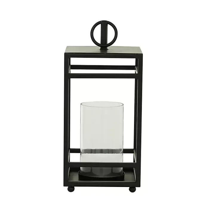 Clearance Kirklands Home Modern Vintage Iron Framed Lantern, 18 in. Black