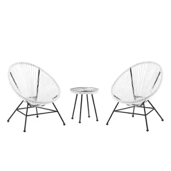 Outlet Kirklands Home Modern Wicker 3-pc. Outdoor Patio Set White