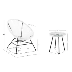 Outlet Kirklands Home Modern Wicker 3-pc. Outdoor Patio Set White