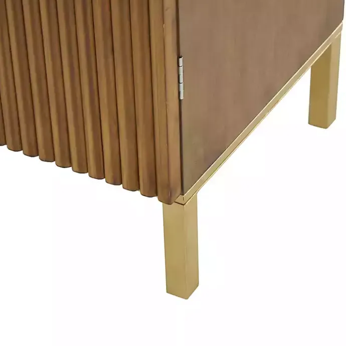 Kirklands Home Modern Wood Geometric Cabinet Brown