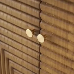 Kirklands Home Modern Wood Geometric Cabinet Brown