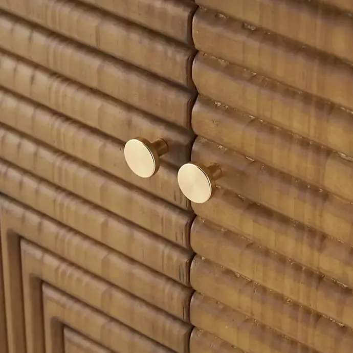 Kirklands Home Modern Wood Geometric Cabinet Brown