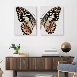 New Kirklands Home Monarch Butterfly I & II Canvas Prints, Set of 2