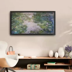 Hot Kirklands Home Monet Water Lilies Framed Canvas Art Print Green