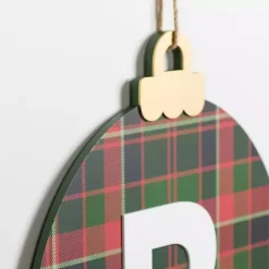Outlet Kirklands Home Monogram B Plaid Ornament Wall Plaque