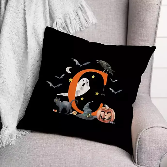 Clearance Kirklands Home Monogram C Halloween Indoor/Outdoor Pillow