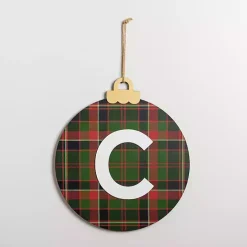 Online Kirklands Home Monogram C Plaid Ornament Wall Plaque