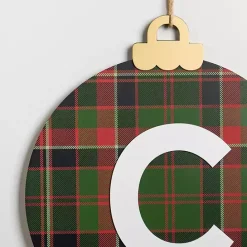 Online Kirklands Home Monogram C Plaid Ornament Wall Plaque
