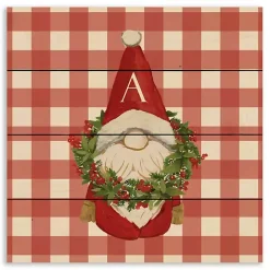 Online Kirklands Home Monogram Christmas Gnome Personalized Wall Plaque Red