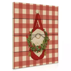 Online Kirklands Home Monogram Christmas Gnome Personalized Wall Plaque Red