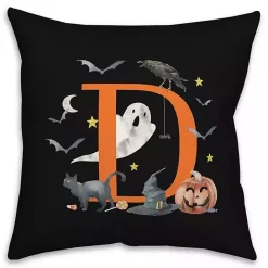 Sale Kirklands Home Monogram D Halloween Indoor/Outdoor Pillow